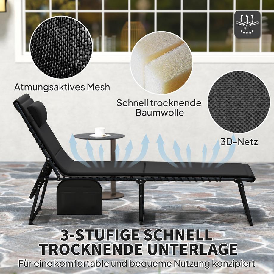 Outsunny ensemble de chaises longues de jardin  