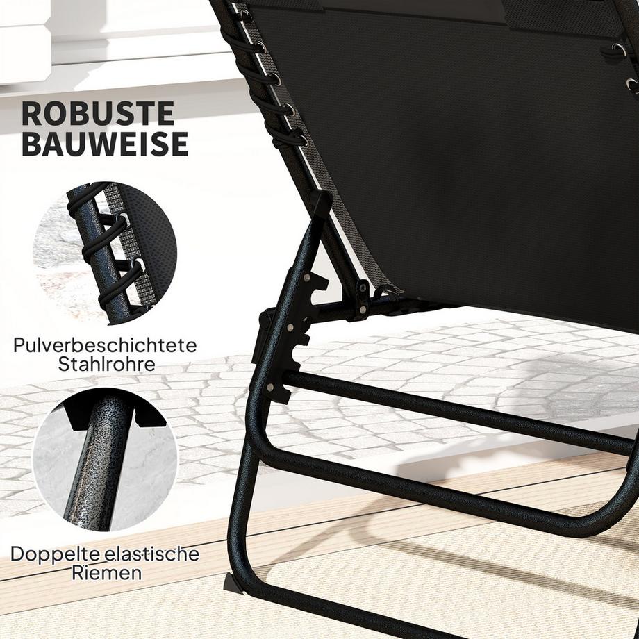 Outsunny ensemble de chaises longues de jardin  