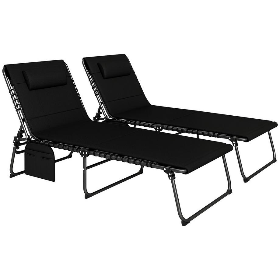 ensemble de chaises longues de jardin