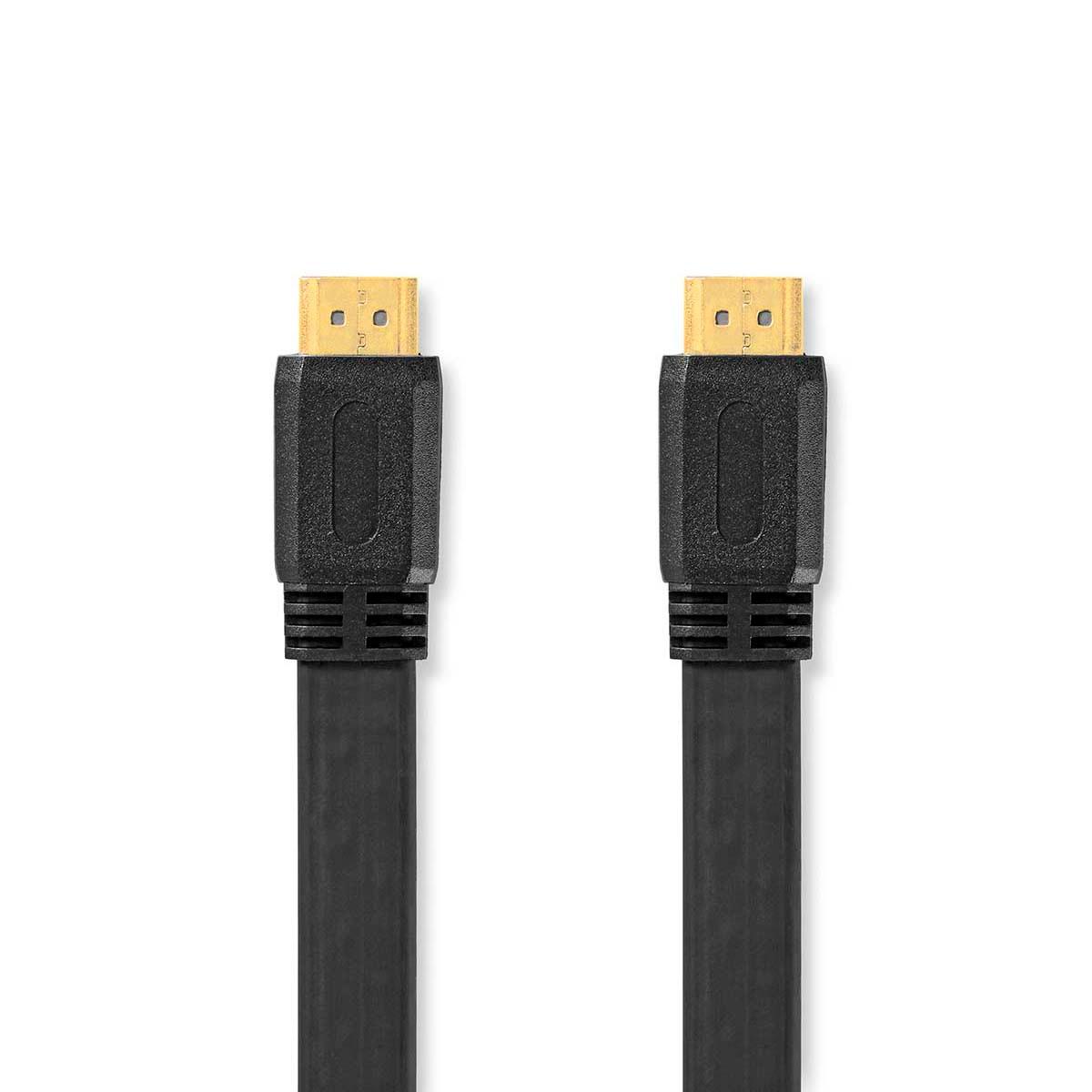 Image of High Speed HDMI™ Kabel mit Ethernet | HDMI™ Stecker | HDMI™ Stecker | 4K@30Hz | 10.2 Gbps | 10.0 m | Flach | PVC | Schwarz | Etikett