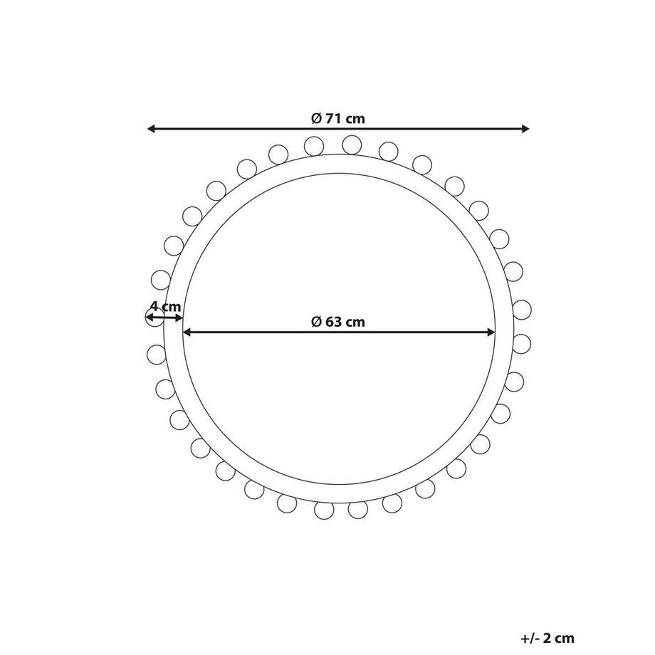 Beliani Wandspiegel aus Tannenholz Rustikal TAZILLY  