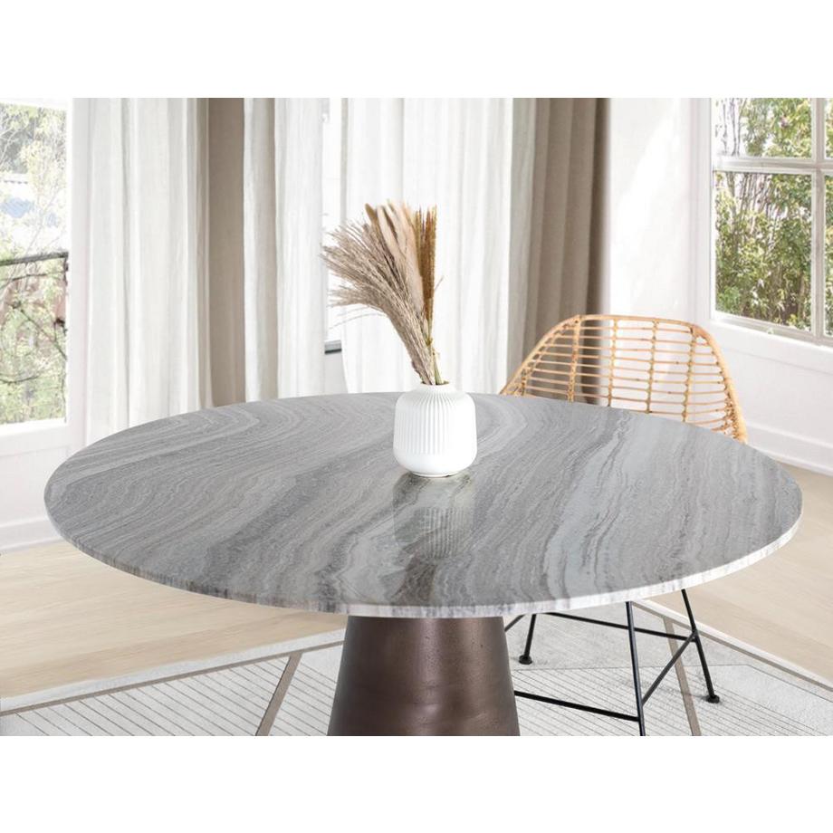 mutoni Table de salle à manger Sai ronde en marbre 120  