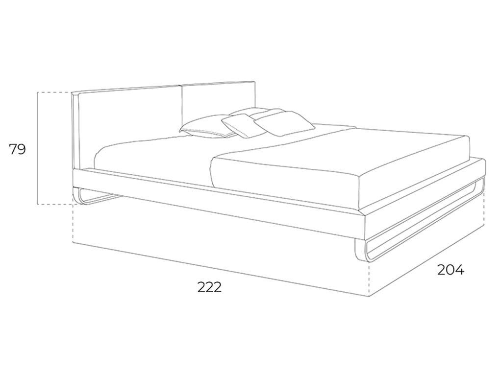 ANGEL CERDA Letto rivestito in similpelle con gambe in acciaio lucido  