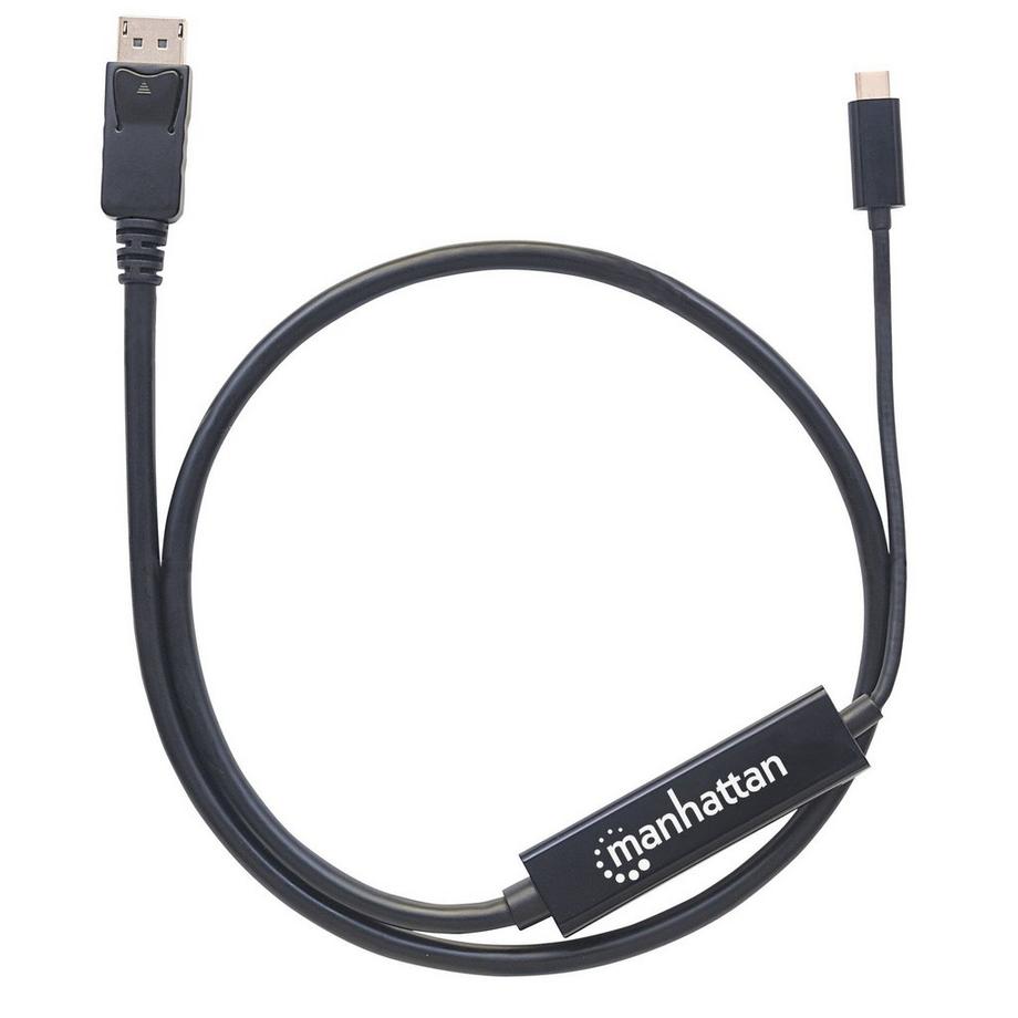 Manhattan  Manhattan USB-C auf DisplayPort-Adapterkabel, Konvertiert das Alternate-Mode-Signal in ein DisplayPort 4K-Ausgangssignal, 1 m, 
