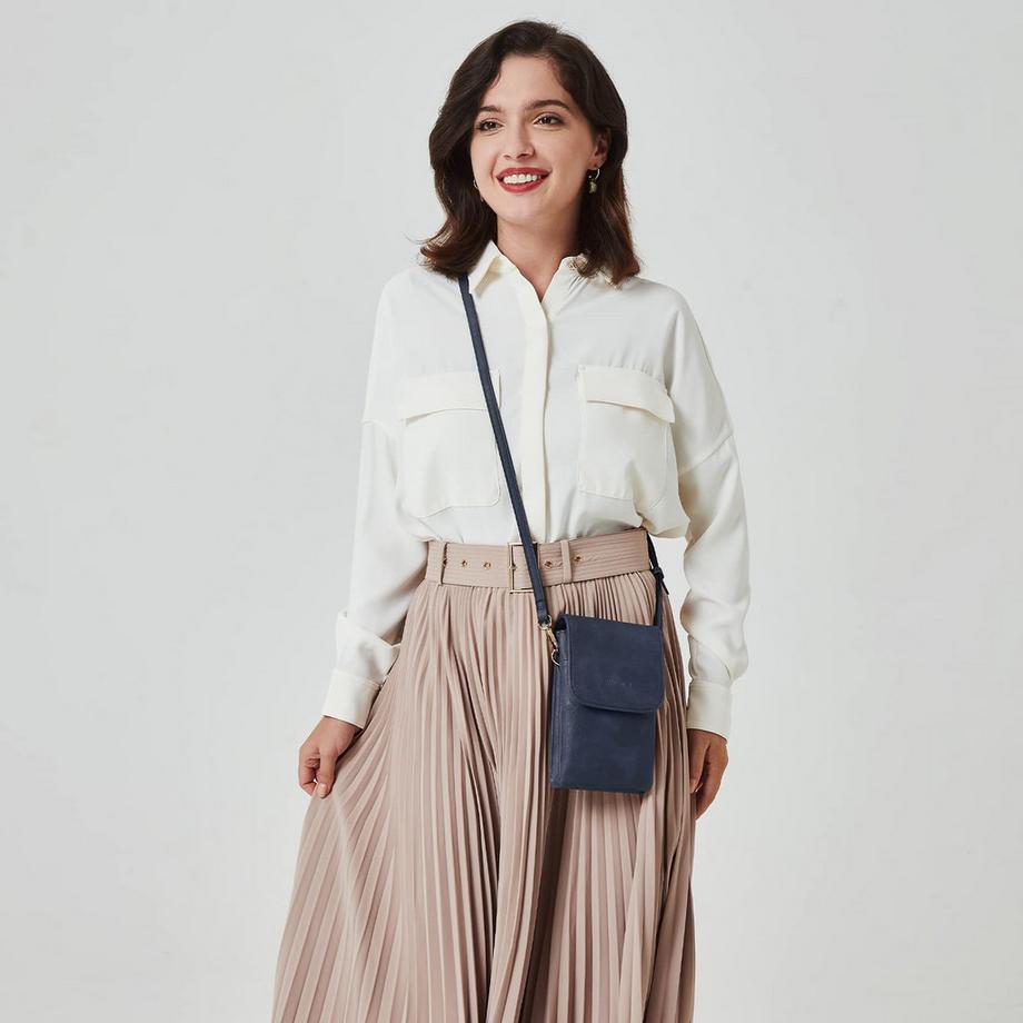 Only-bags.store Sac à bandoulière en cuir pour téléphone portable avec portefeuille  