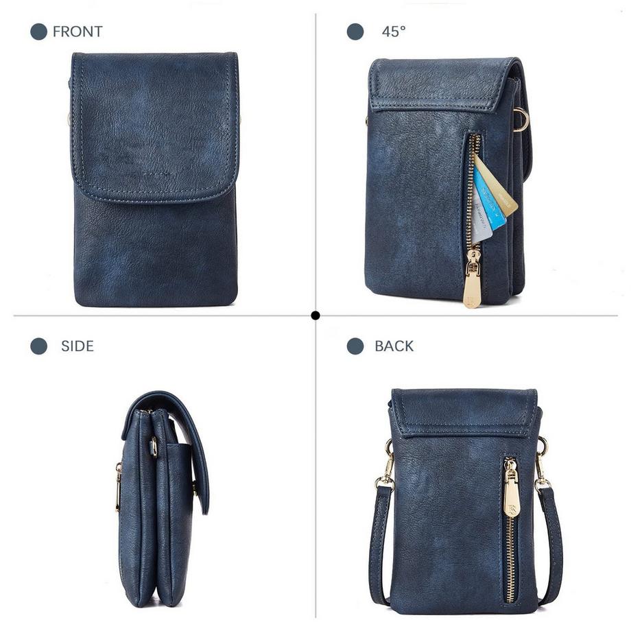 Only-bags.store Sac à bandoulière en cuir pour téléphone portable avec portefeuille  