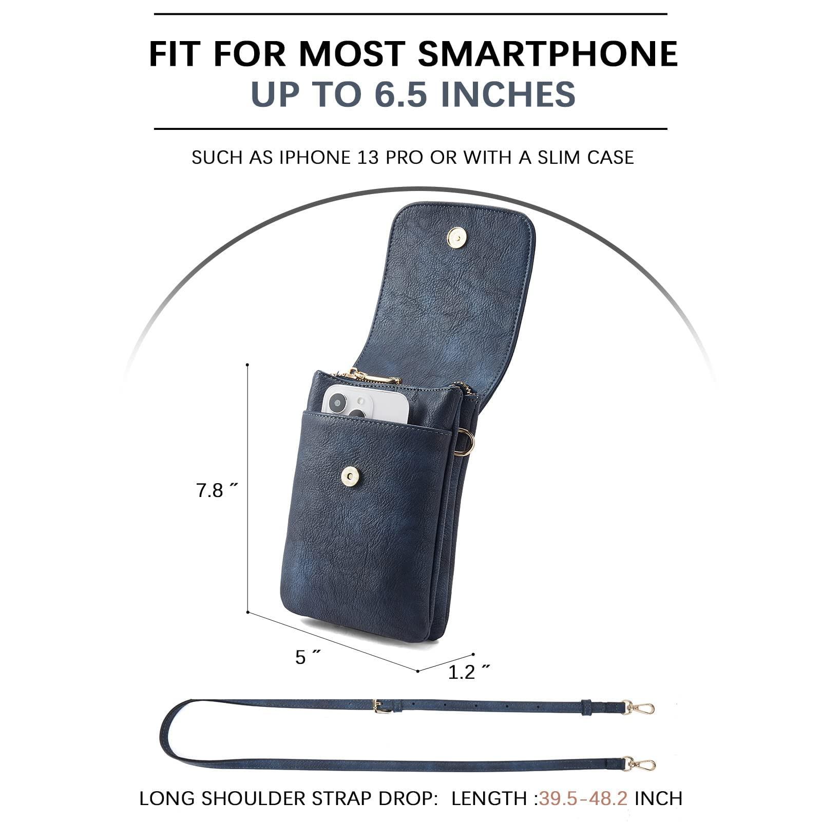 Only-bags.store Leder Handy Umhängetasche mit Geldbörse  