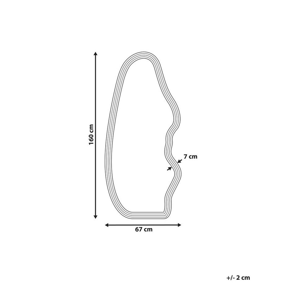 Beliani Wandspiegel aus Paulownia-Holz  ROCLES  