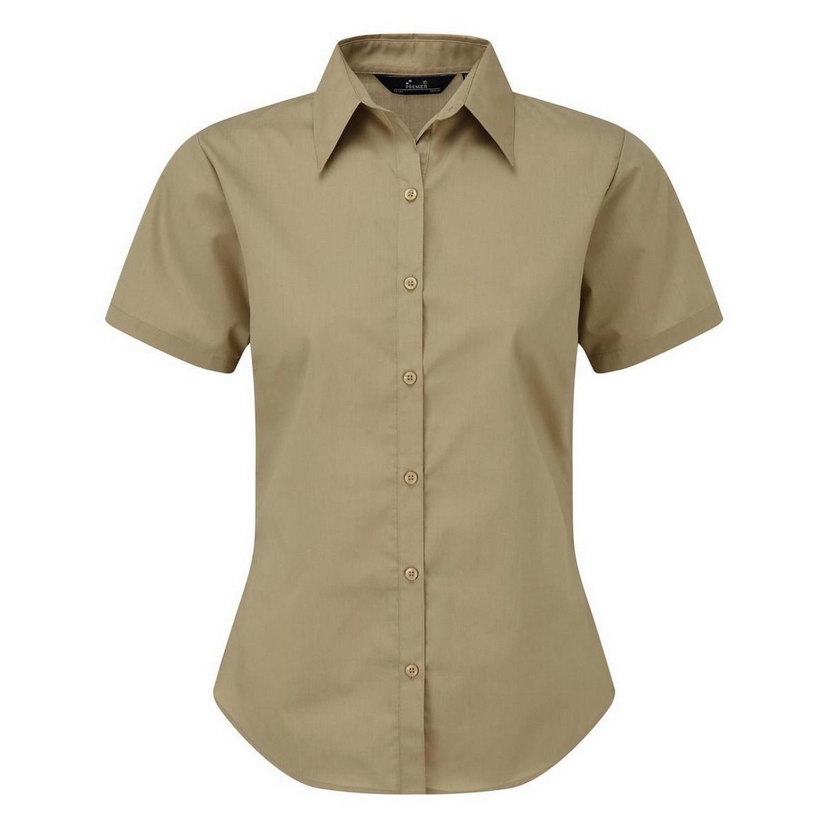 Image of Popeline Bluse Damen Khaki 50