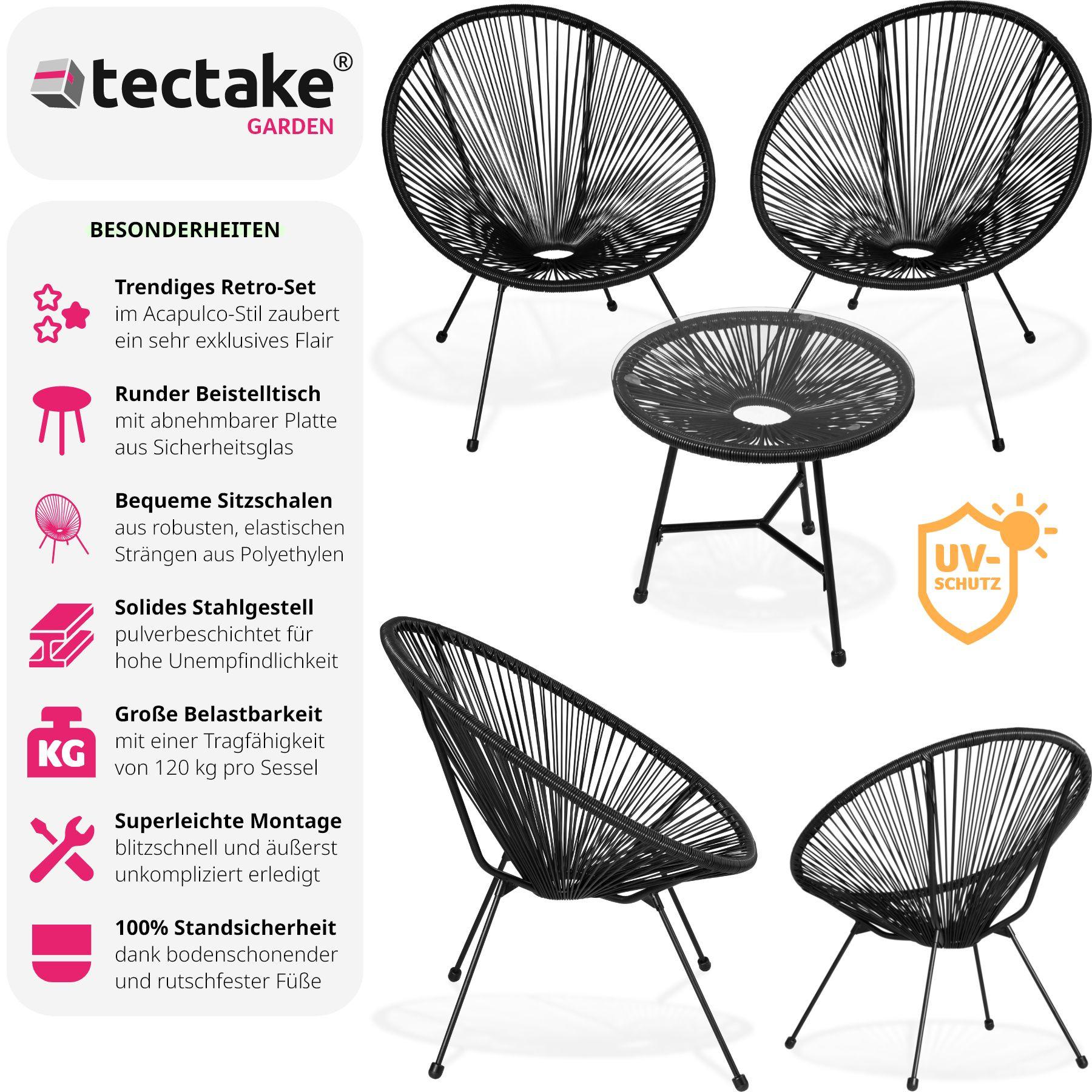 Tectake Ensemble table et chaises de jardin Santana  