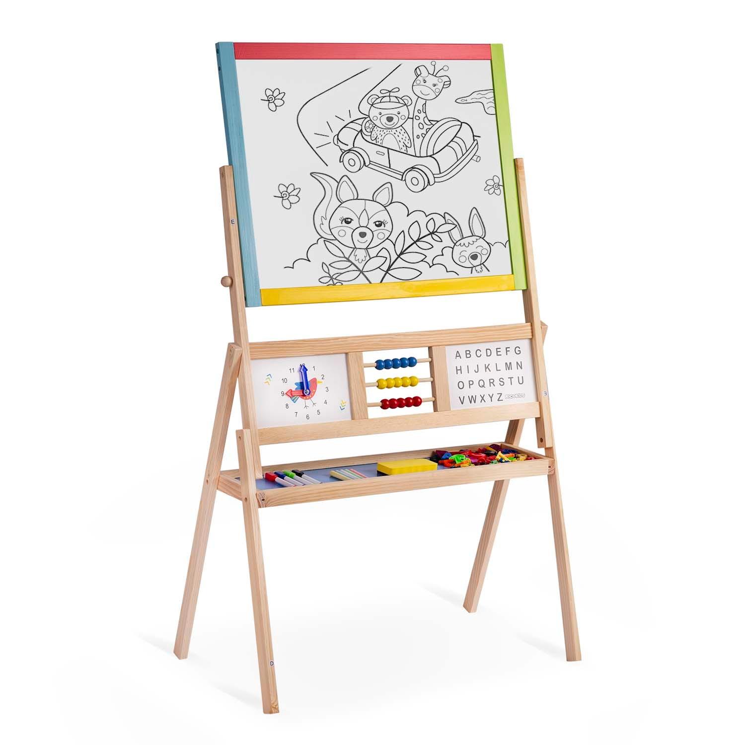 B2X  Lavagna magnetica girevole grande con orologio Ricokids - multicolore 