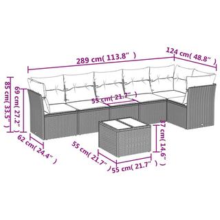 VidaXL set divano da giardino Polirattan  