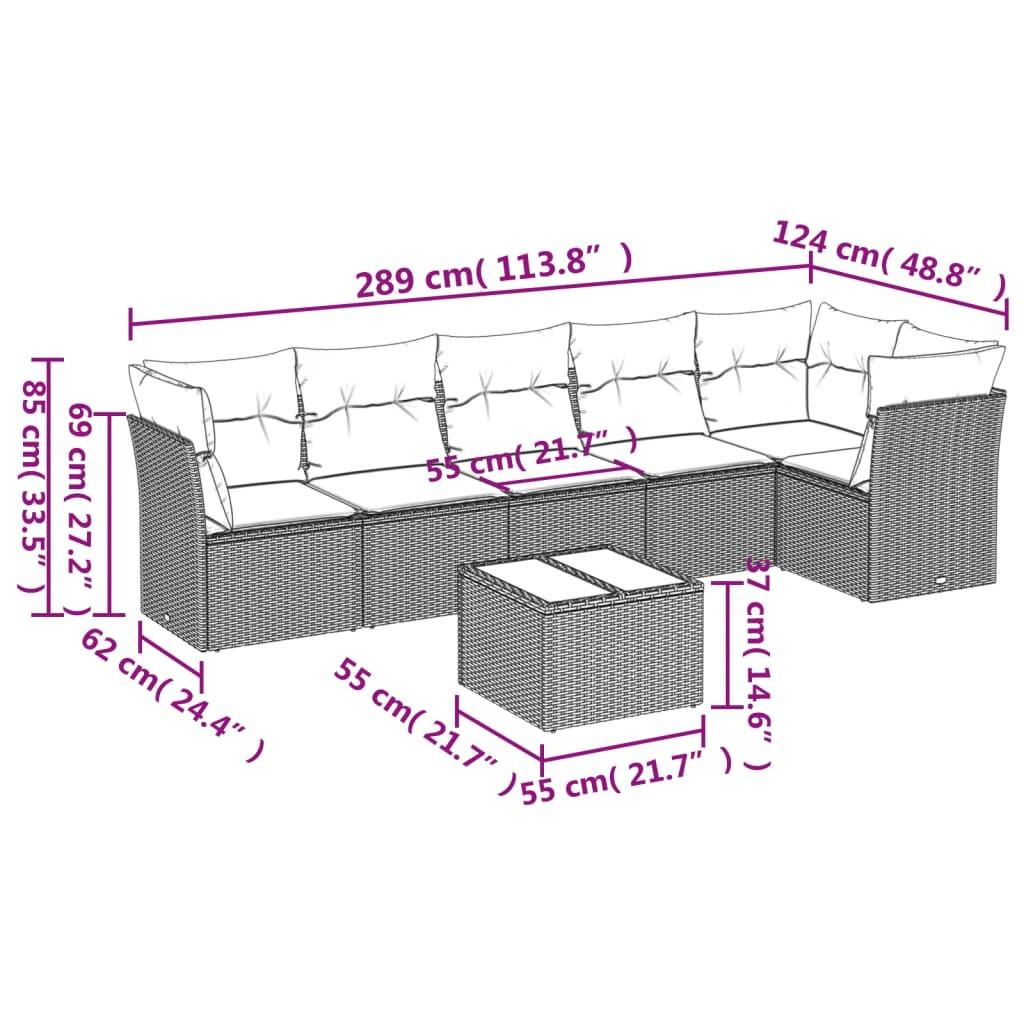 VidaXL set divano da giardino Polirattan  