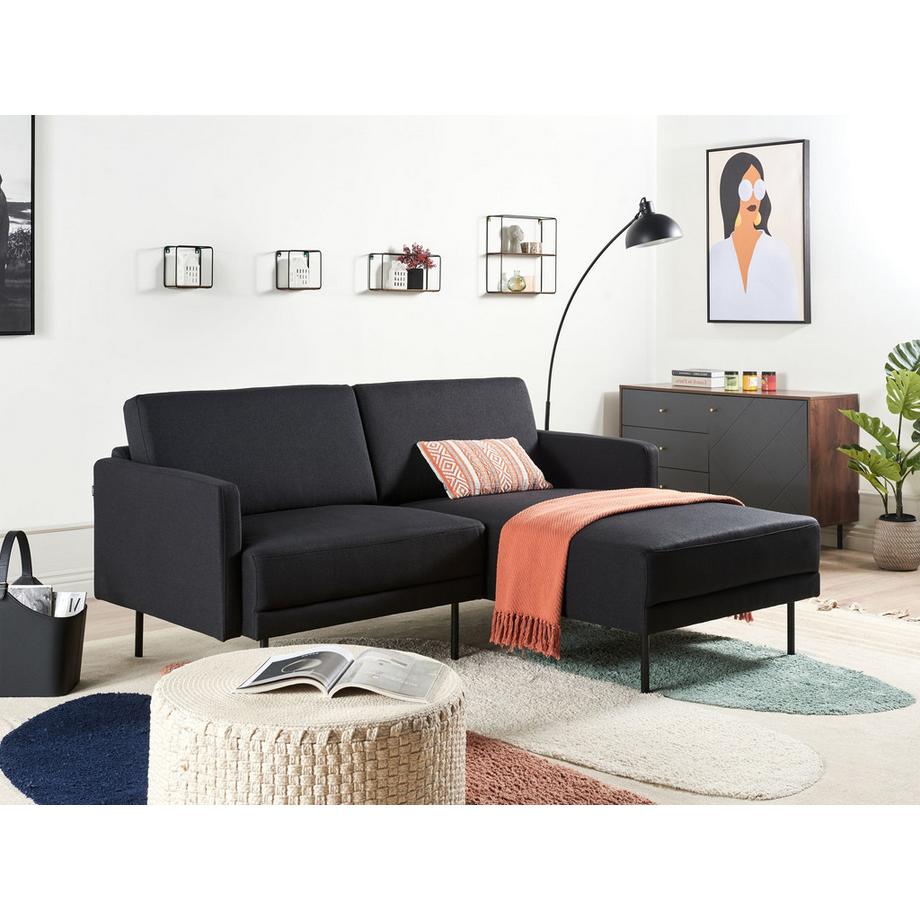 Beliani Linksseitiges Ecksofa aus Stoff Modern BREDA  