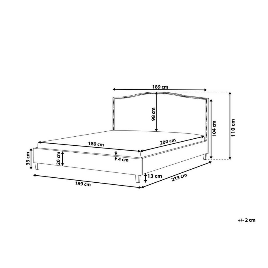 Beliani Letto con rete a doghe en Poliestere Retrò MONTPELLIER  