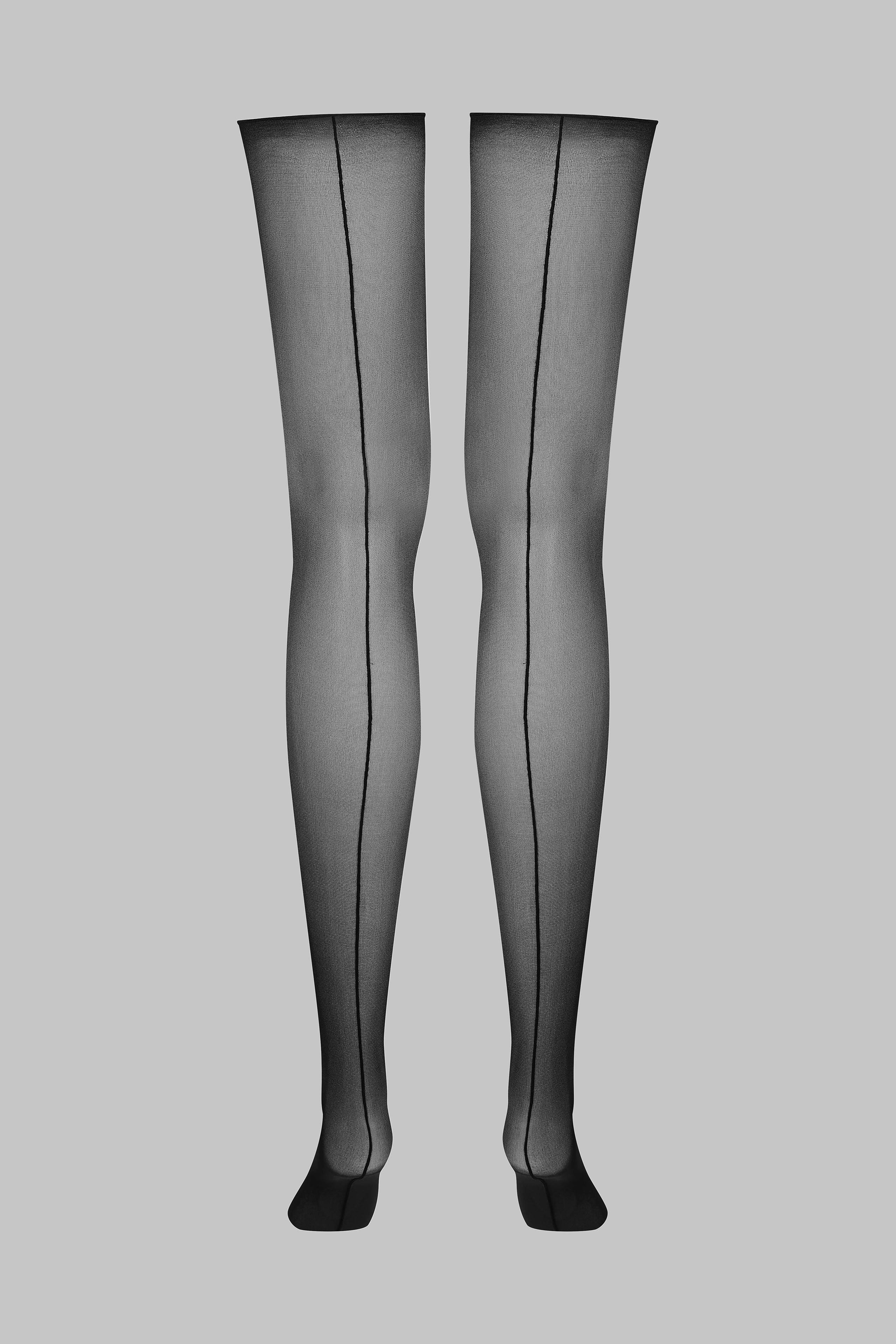 Image of Nahtstrümpfe Mit Gerolltem Schnitt - 20d Damen Schwarz 5