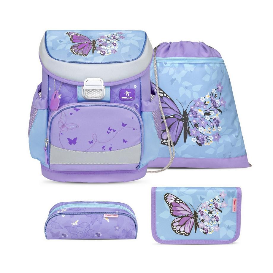 MINI FIT Schulrucksack-Set Purple Blue Butterfly