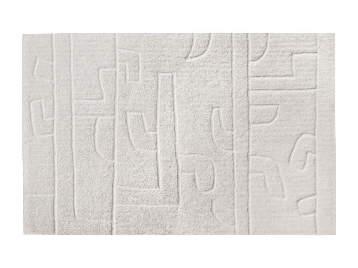 Image of Teppich - Relief-optik - Neuseeländische Wolle - Handgefertigt - 160 X 230 Cm - 1400 G/m2 - Elfenbeinfarben - Coralie Unisex Elfenbein 160X230CM