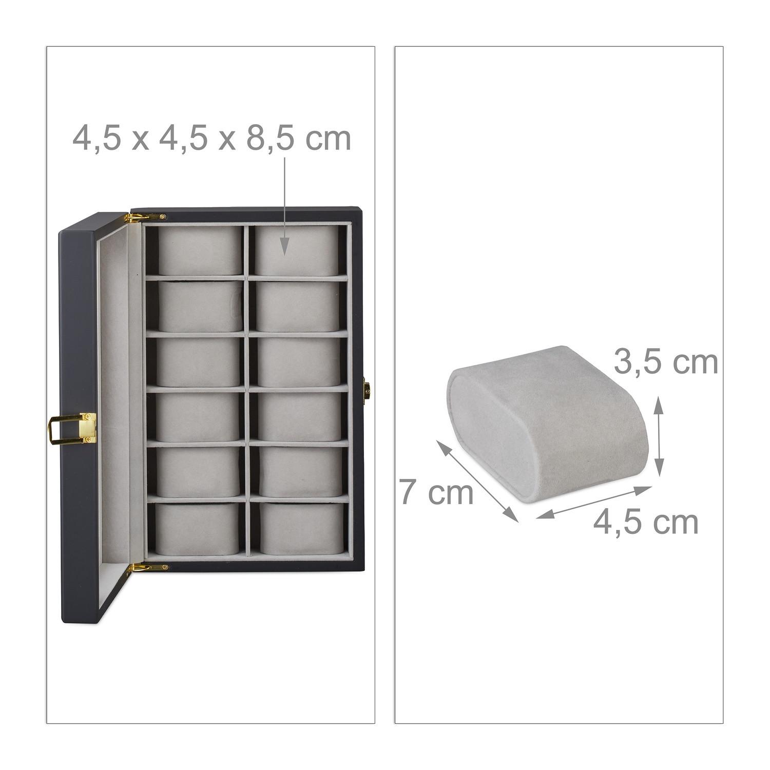 Northix  Scatola porta orologio con 12 scomparti 