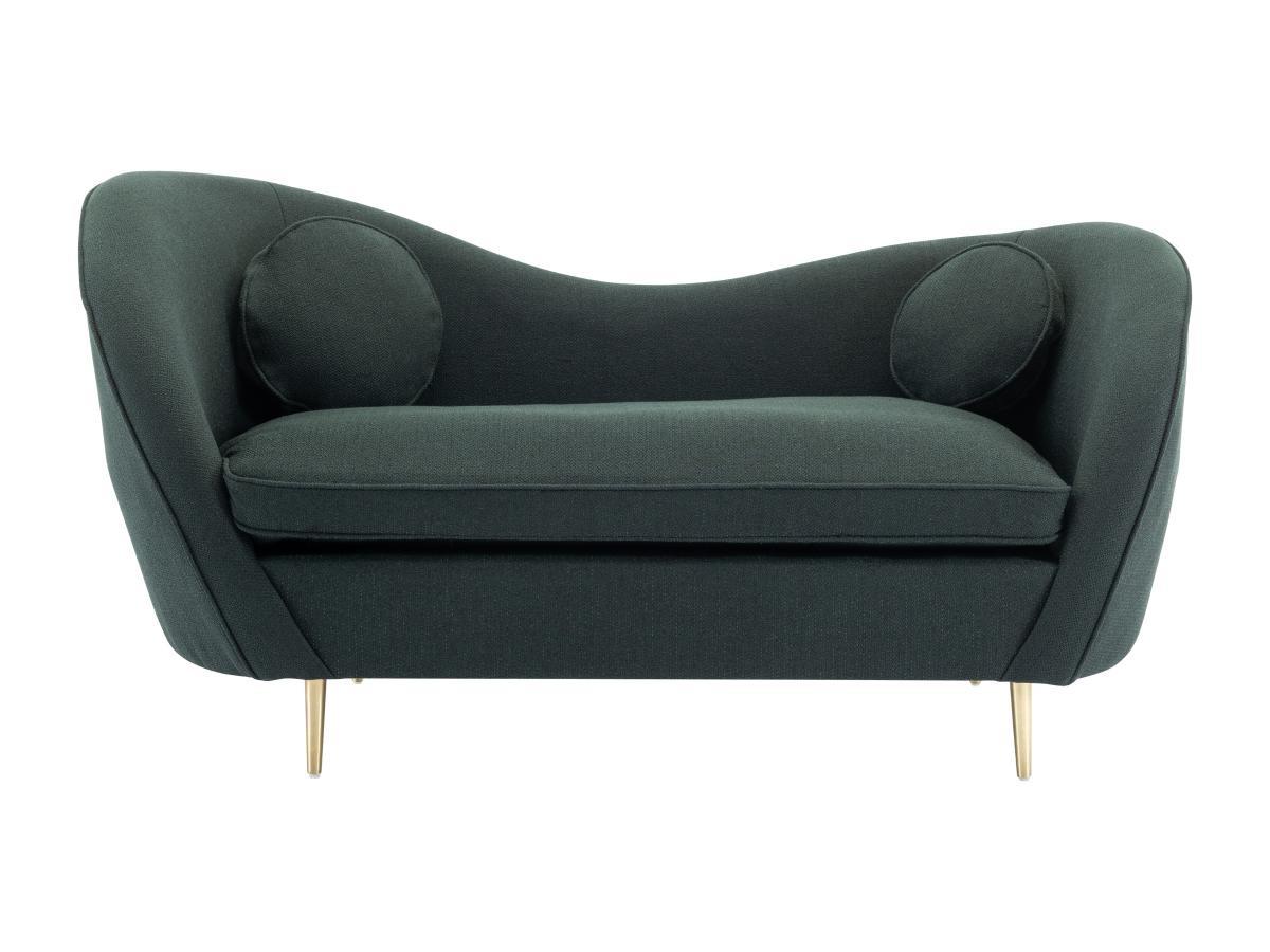 Vente-unique Sofa 2-Sitzer - Strukturstoff - Grün - ORMARA  