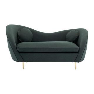 Vente-unique Sofa 2-Sitzer - Strukturstoff - Grün - ORMARA  