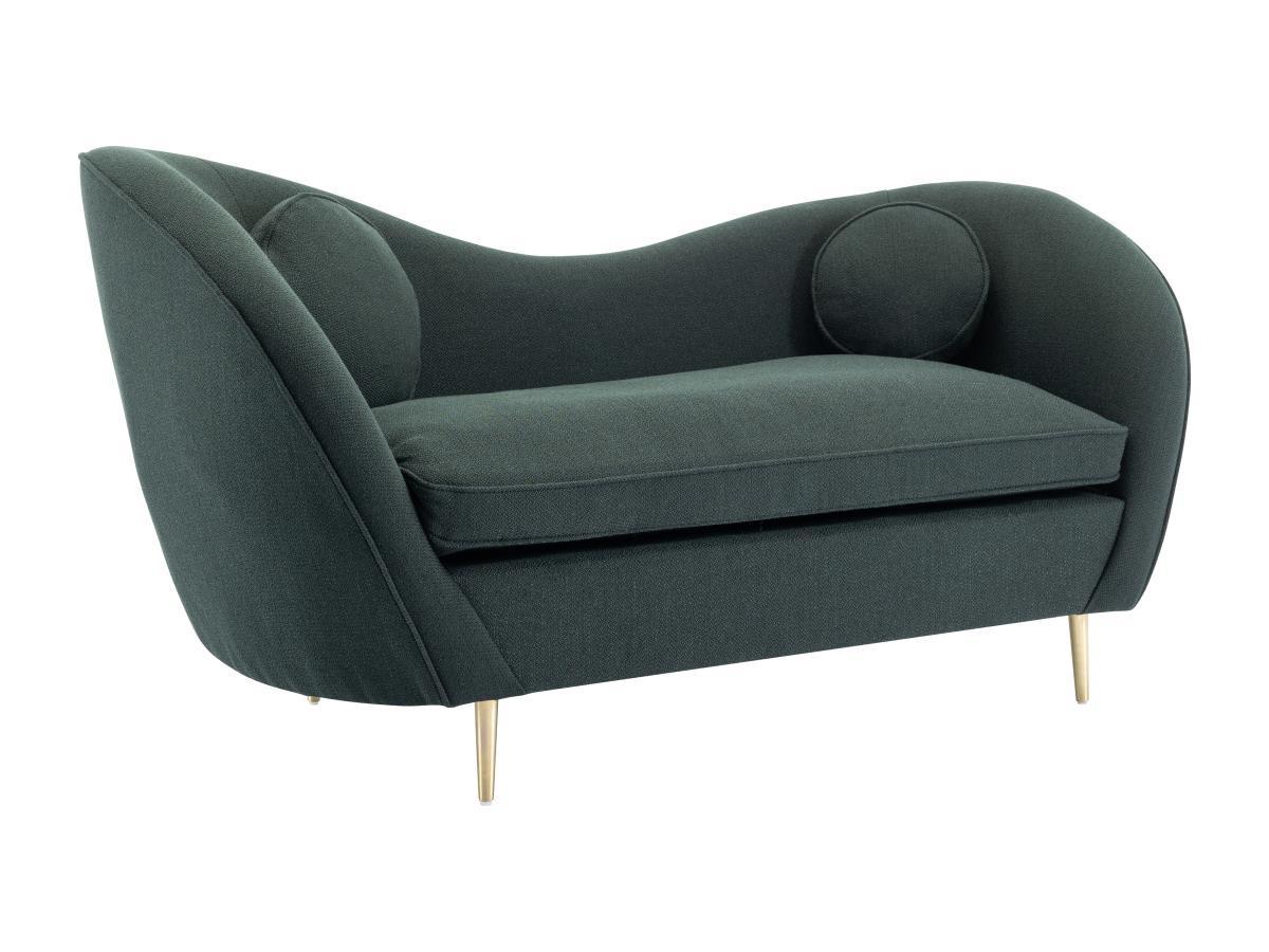 Vente-unique Sofa 2-Sitzer - Strukturstoff - Grün - ORMARA  