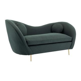 Vente-unique Sofa 2-Sitzer - Strukturstoff - Grün - ORMARA  