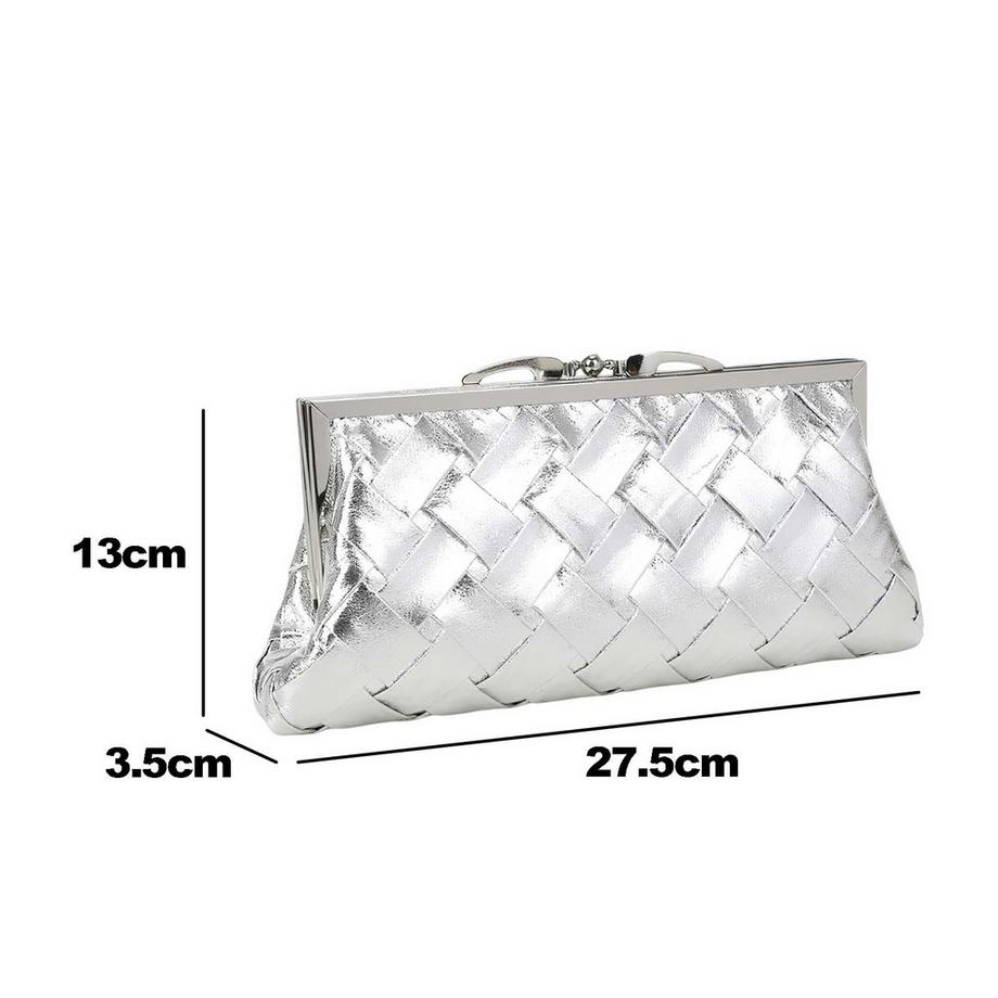 Gallantry Geflochtene lackierte Abendtasche  