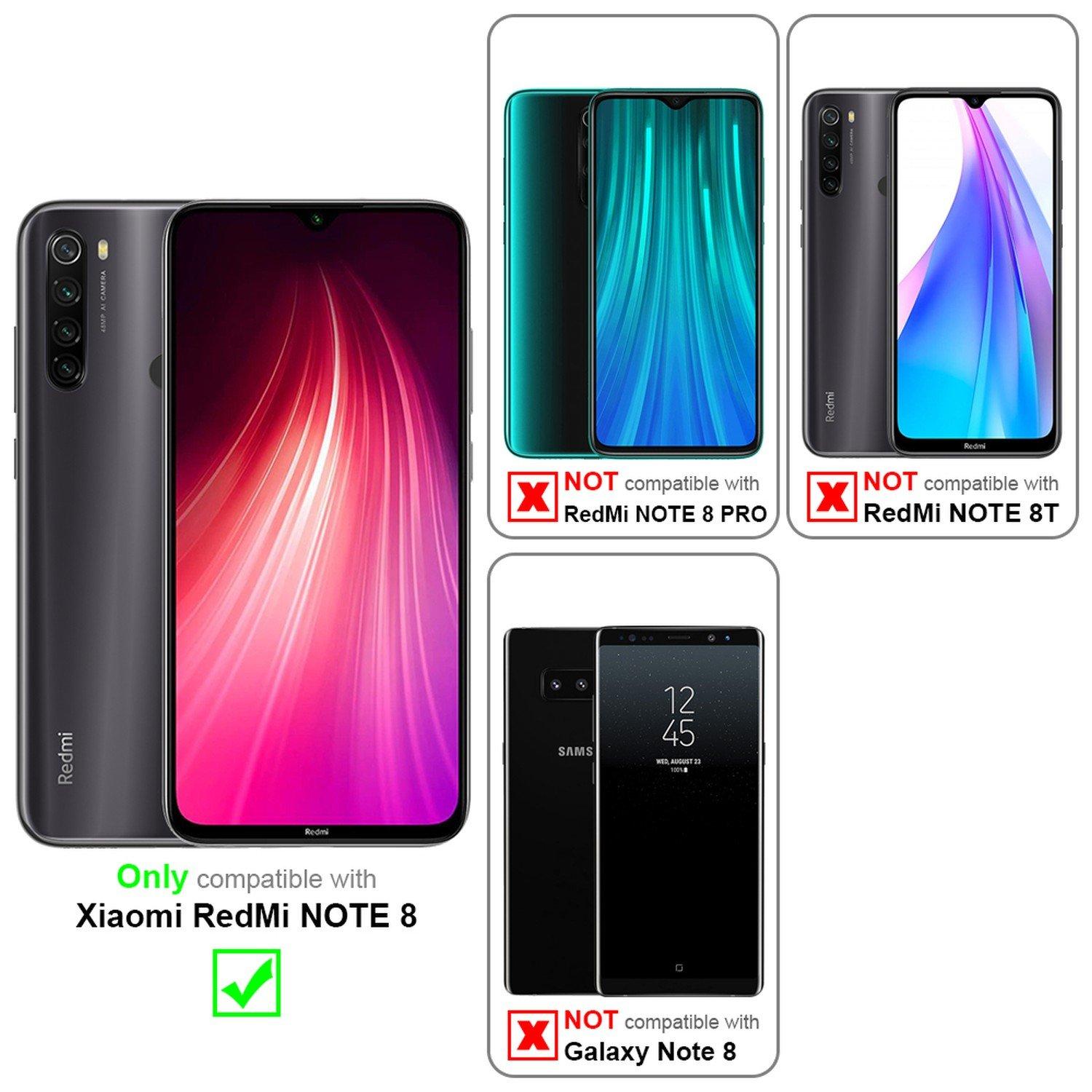 Cadorabo  Housse compatible avec Xiaomi RedMi NOTE 8 - Coque de protection au design floral avec fermeture magnétique, fonction de support et emplacements pour cartes 