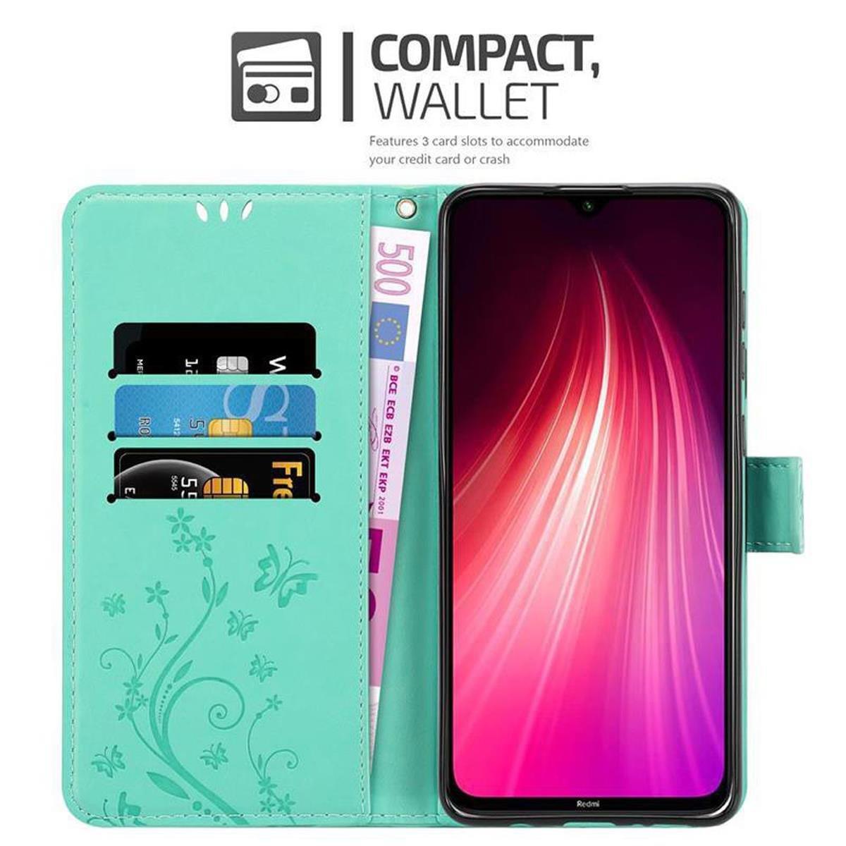 Cadorabo  Housse compatible avec Xiaomi RedMi NOTE 8 - Coque de protection au design floral avec fermeture magnétique, fonction de support et emplacements pour cartes 