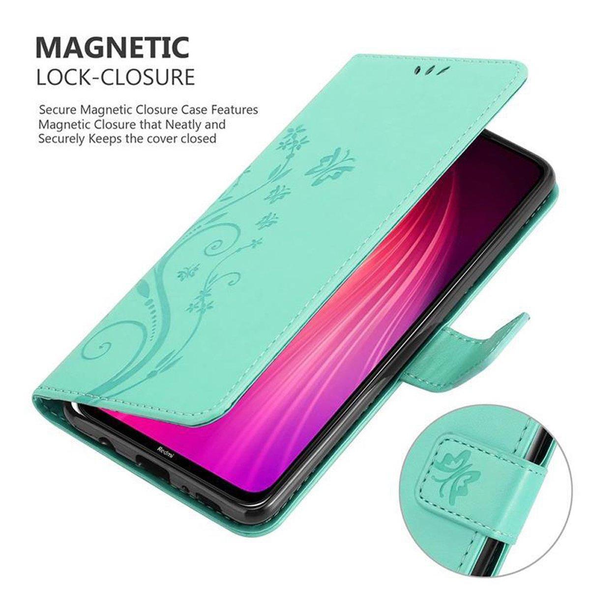 Cadorabo  Housse compatible avec Xiaomi RedMi NOTE 8 - Coque de protection au design floral avec fermeture magnétique, fonction de support et emplacements pour cartes 