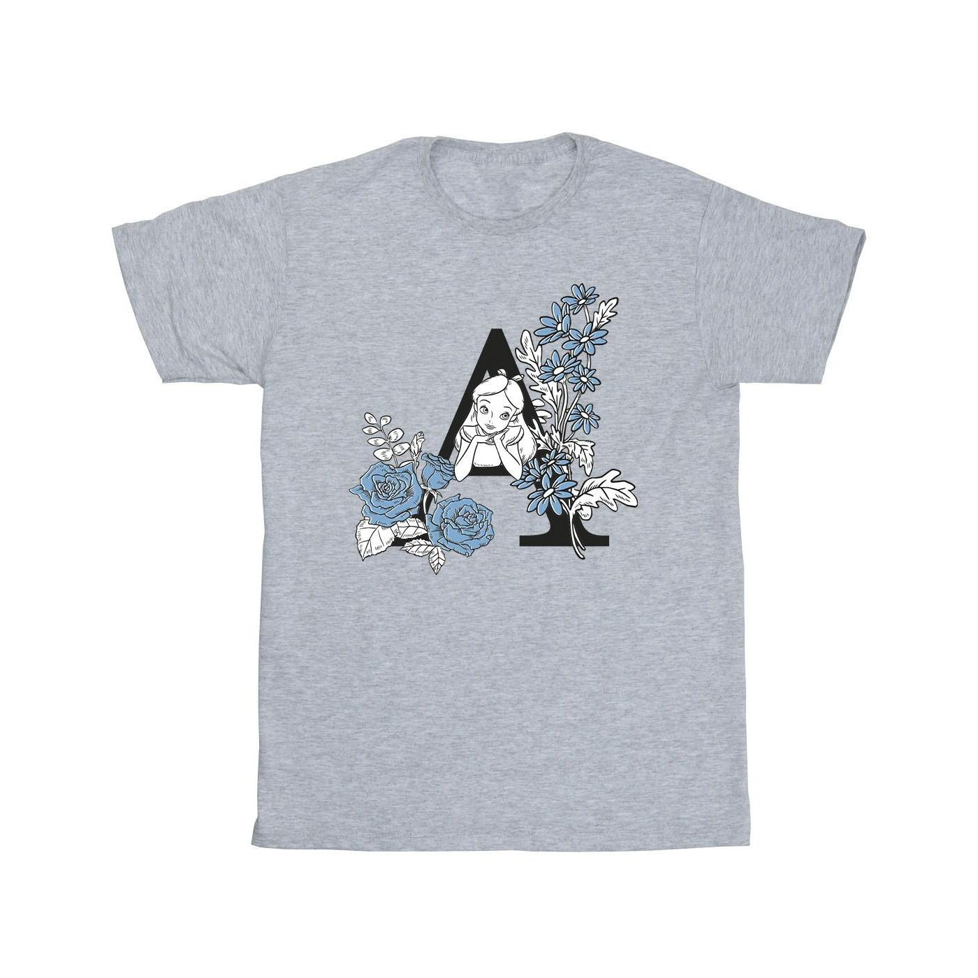 Image of Alice In Wonderland Letter A Tshirt Unisex Grau 152-158