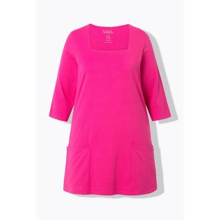 Ulla Popken  Longshirt, Taschen, A-Linie, Carree-Ausschnitt, 3/4-Arm 