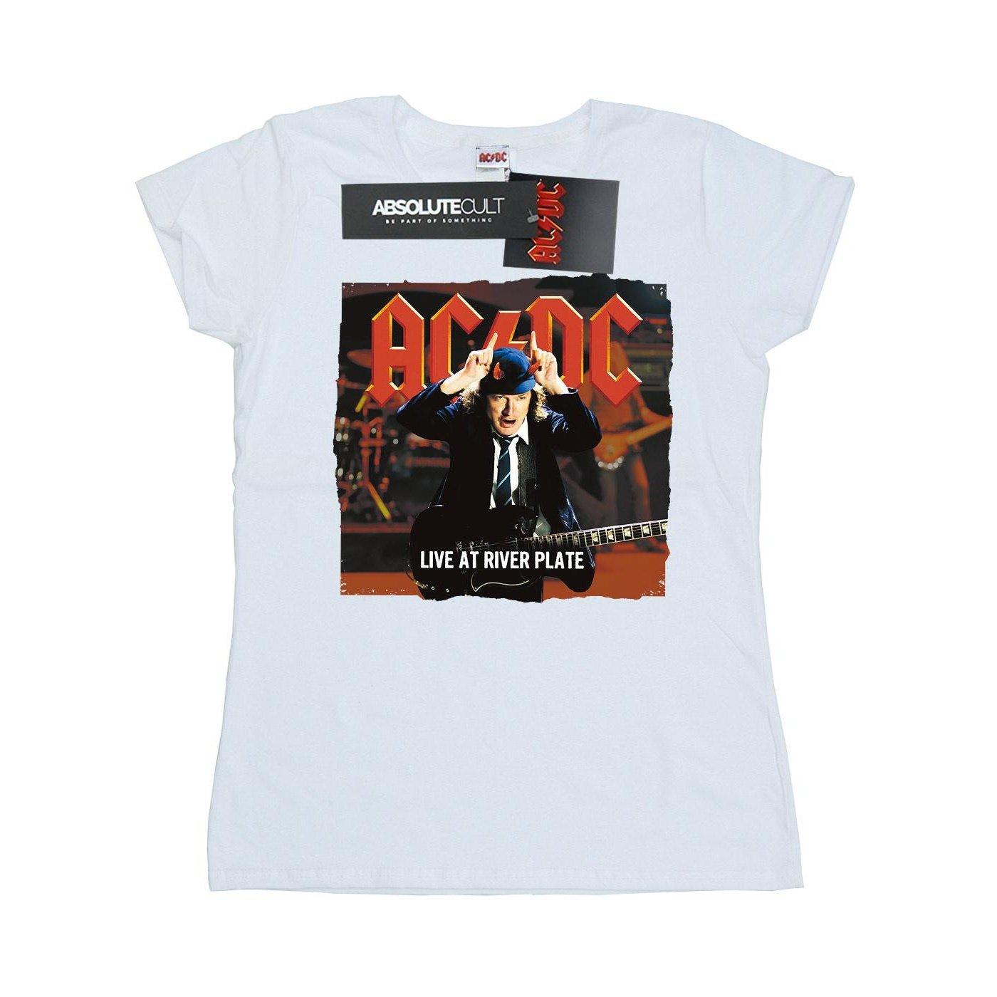 Image of Acdc Live At River Plate Columbia Records Tshirt Damen Weiss M