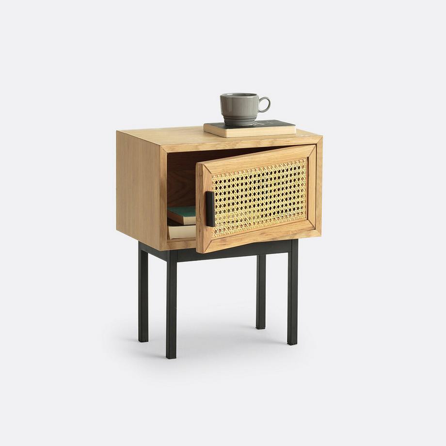 La Redoute Intérieurs Nachttisch Waska mit 1 Rattantür  