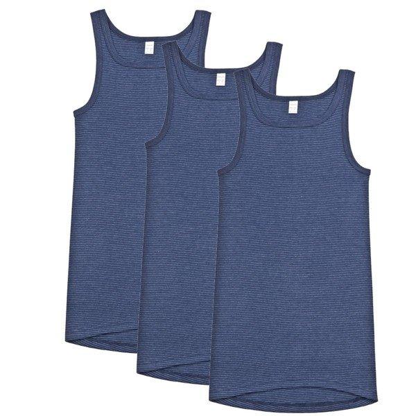 Image of 3er Pack Jeans Feinripp - Unterhemd Tanktop Herren Blau XL