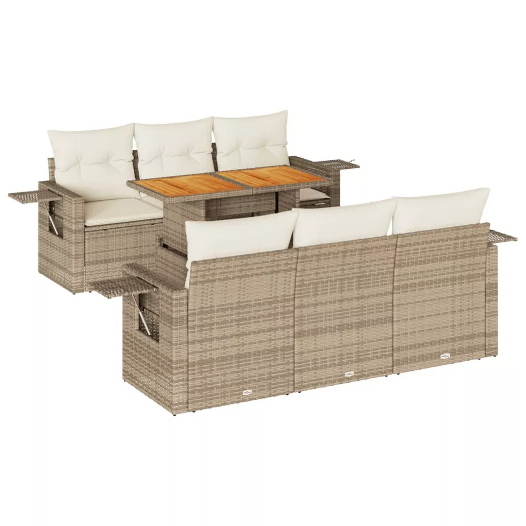 VidaXL - set di divani da giardino Polirattan, One Size, Beige