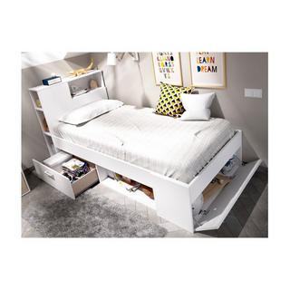 Vente-unique Bett mit Stauraum Schublade  + Matratze + Lattenrost LEANDRE  