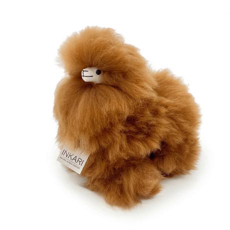 Inkari  Alpaka Kuscheltier Small (23 cm) - Fluff Monster - Hazelnut 