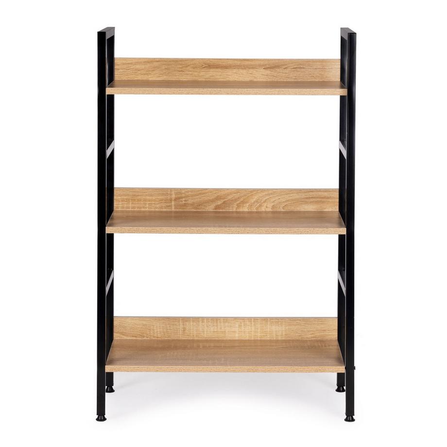 Modernes Bücherregal aus Holz, Metallrahmen LOFT, 3 Regale