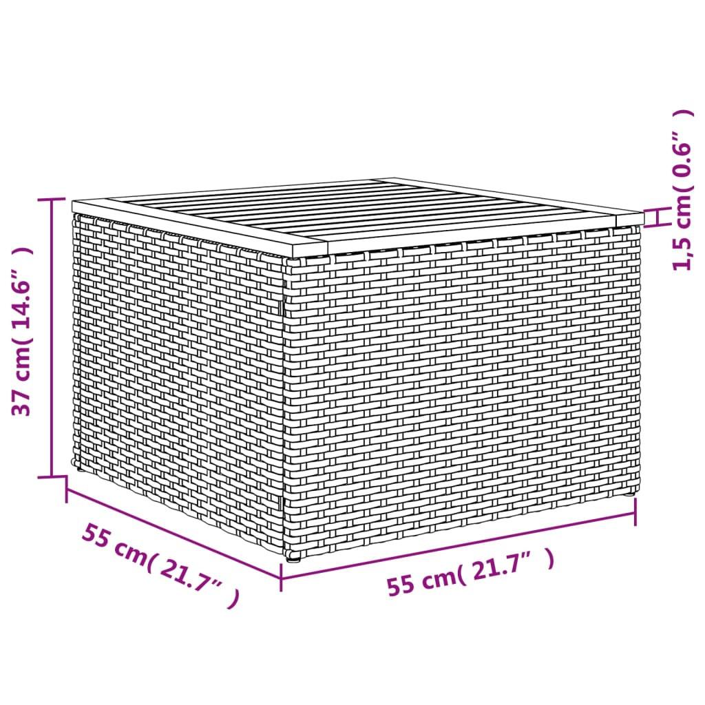 VidaXL Table de jardin rotin synthétique  