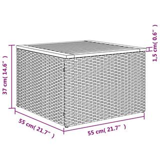 VidaXL Table de jardin rotin synthétique  