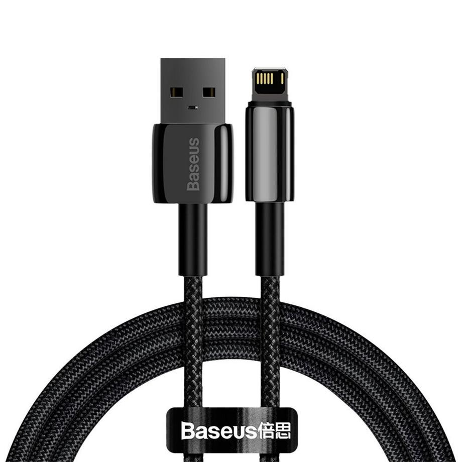 Baseus Tungsten Gold USB-A auf Lightning 2,4 A, 1 m – Schwarz