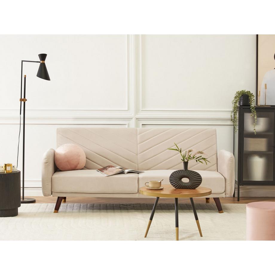 Beliani Canapé-lit en Velours Glamour SENJA  