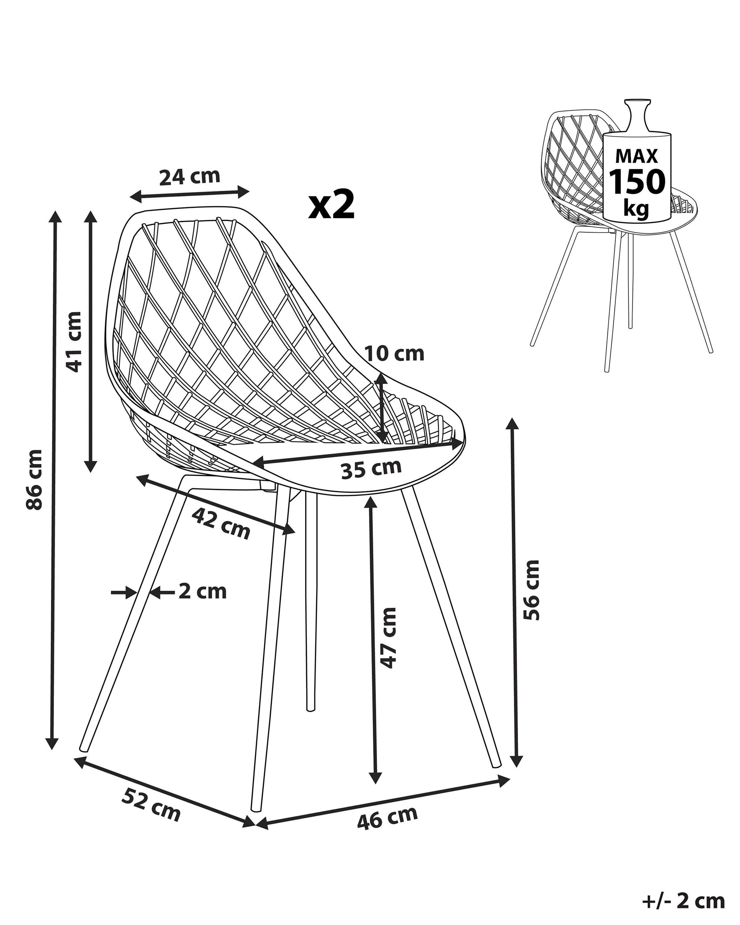 Beliani Lot de 2 chaises en Matière synthétique Moderne CANTON  