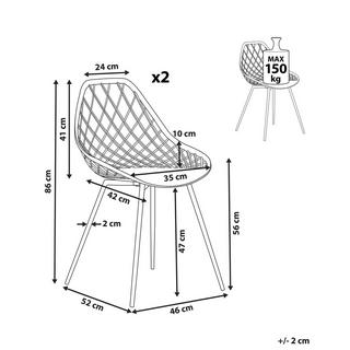 Beliani Lot de 2 chaises en Matière synthétique Moderne CANTON  