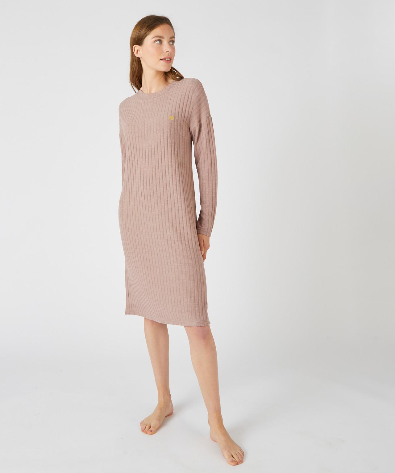 Image of Nachthemd Aus Thermolactyl-rippstrick. Damen Braun 34/36