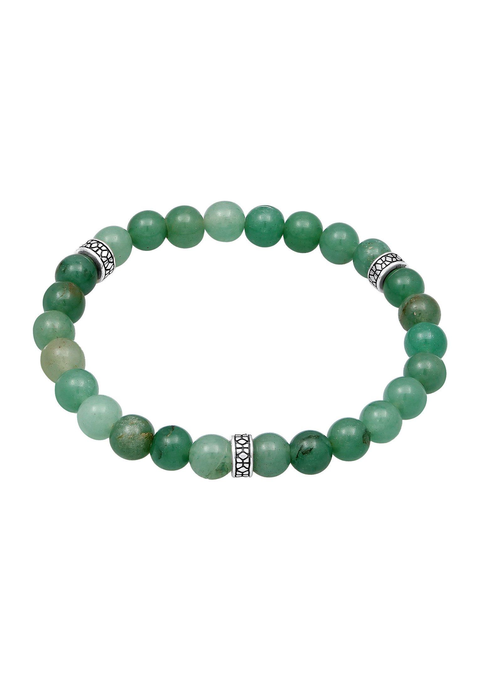 Image of Armband Aventurin Grün Bead Vintage 925 Silber Damen Hellgrün 19cm