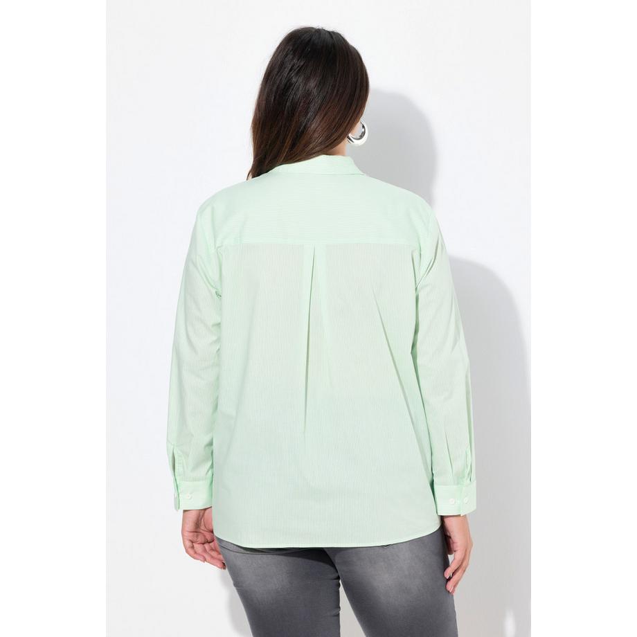 Ulla Popken Blouse à Rayures Coupe A Manches Longues Col Chemise  