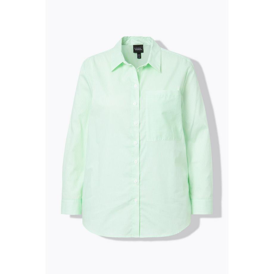Ulla Popken Blouse à Rayures Coupe A Manches Longues Col Chemise  